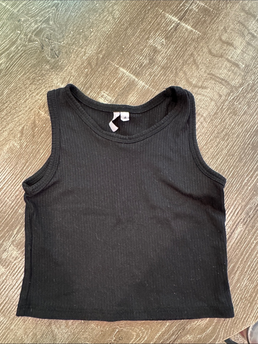 Black Ribbed Tank Top
